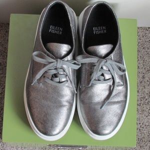 Eileen Fisher Silver Sneakers Size 6.5